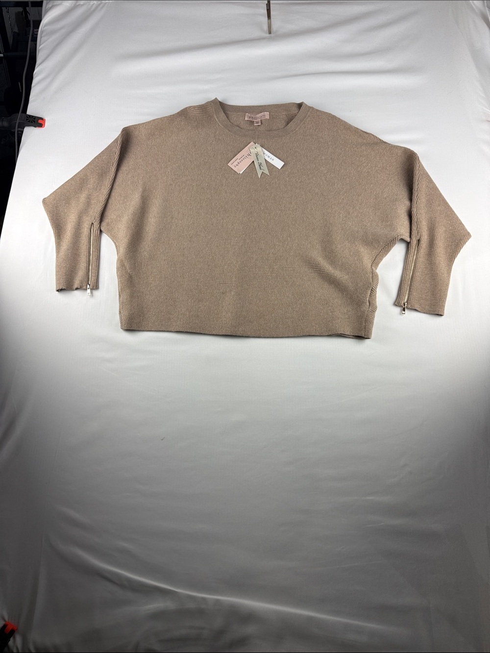 Philosophy Brown Ribbed Crop Sweater Women's Size 2XL– NWT